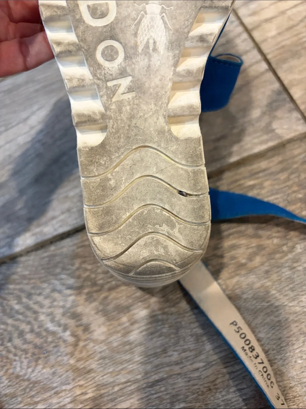 Fly London Yesk Blue Wedge Sandals with Ankle Strap size 37 US 6-6.5